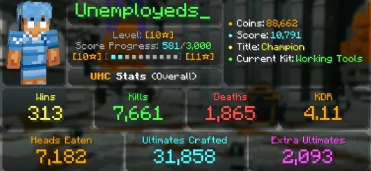 ✧･ﾟ:*✧ 15% OFF ✧･ﾟ:*✧ Quick Cut Minecraft - VIP+, 10 STAR UHC | Hypixel | unbanned(#E62573141f) ✧･ﾟ:*✧